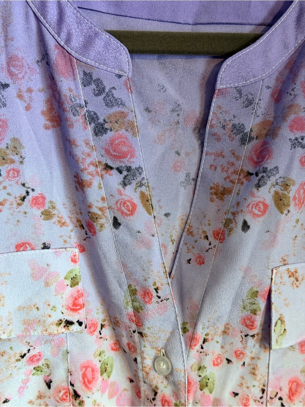 Calvin Klein Lavender to Cream Floral Ombre Tunic - Picture 7 of 10